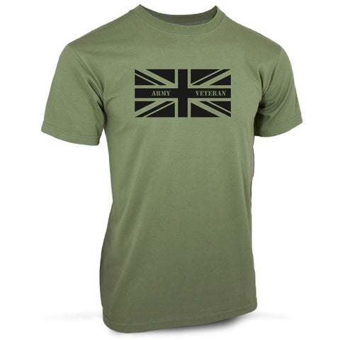 Army Veteran, Union Jack Flag T-Shirt